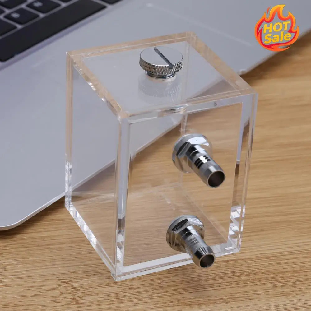 200ml Computer Water Cooled Reservoir with 2 Tube Connectors 1 Cooling Fan Block G1/4 2 Thread for PC Water Cooling System Oasis Select