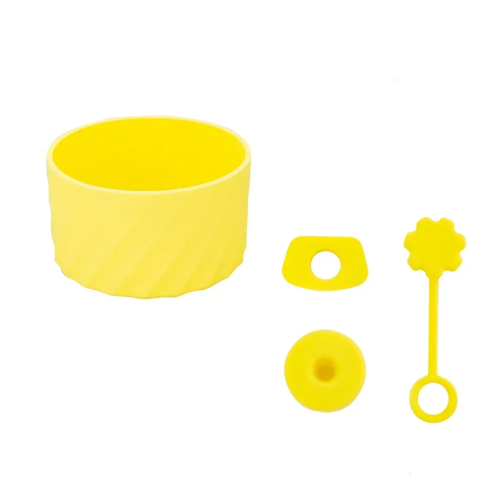 4Pcs Silicone Spill Proof Stopper Set for Stanley 40oz Cup Protective Boot and Straw Covers Reusable Water Bottle Accessories Oasis Select Yellow