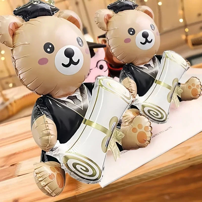1pc Graduation Bear Aluminum Film Balloon,Cute Graduation Party Balloon,Perfect for School Activities and Campus Decoration Oasis Select