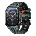 1100mAh Battery Outdoors LED Flashlight Smart Watch Men Compass BT Call Smartwatch Women Message Push Waterproof Health Monitor Oasis Select BKMCGNS