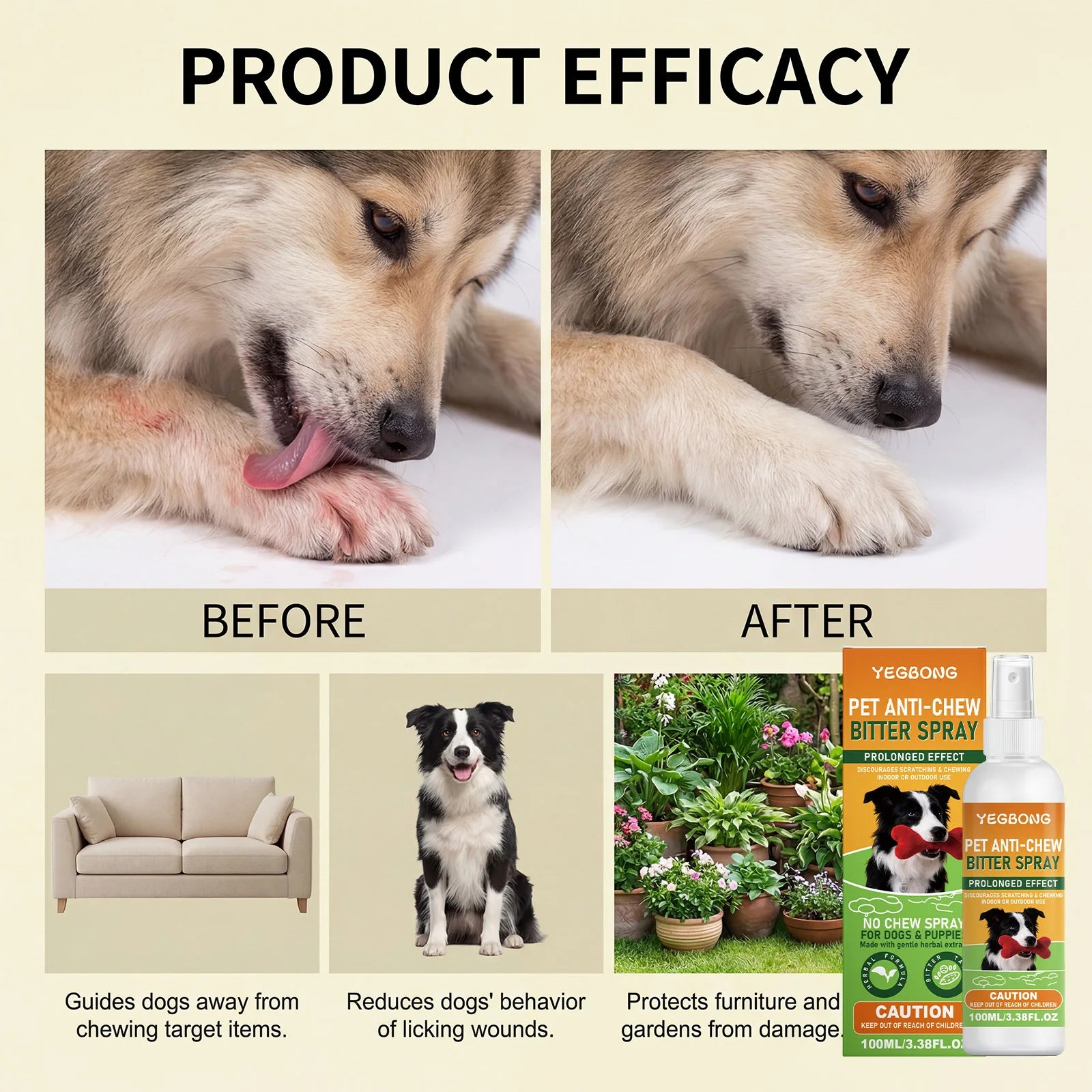 Pet Anti Chew Bitter Spray Pet Behavior Guidance and Repellent Effect Stops Dogs Chewing Licking Indoor Outdoor Training Spray Oasis Select