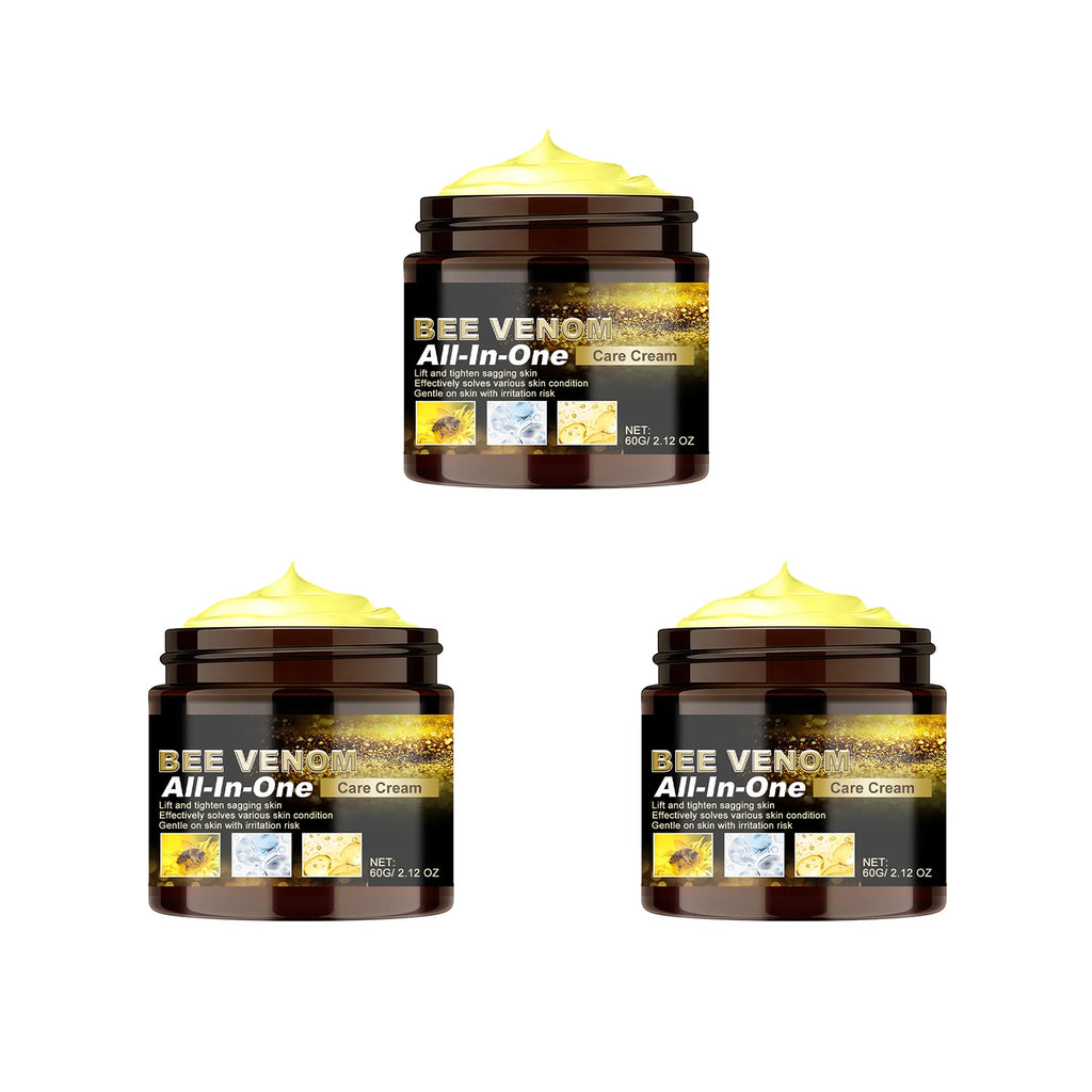Bee Venom Care Cream Multi Effect All-in-One Lifting Tightening Cream Improve Sagging Skin Rejuvenation Repairing Skin Care 60g Oasis Select 3pcs