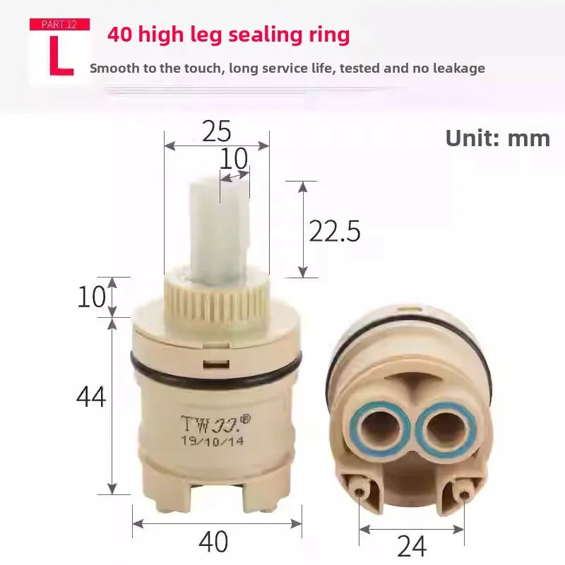 Faucets Mixing Spool Valve 25 MM/35 MM/40 MM Cartridge Ceramic Mixer Tap Kitchen Bath Basin Shower Taps Accessories Oasis Select L-JJ40MM