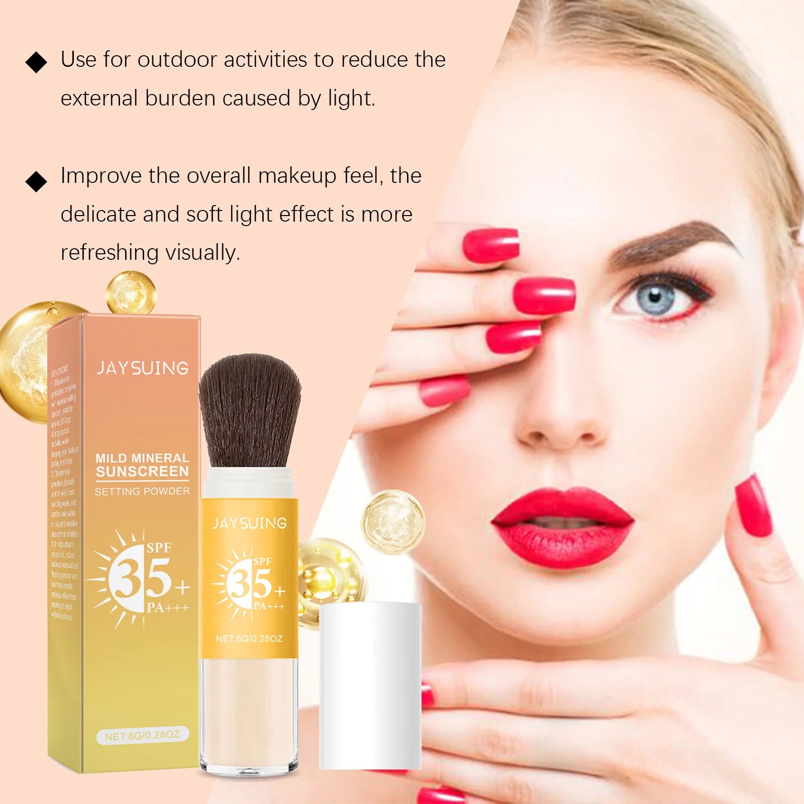 SPF35+ Sunscreen Loose Powder – Matte Oil Control & UV Shield Sunscreen Setting Powder Oasis Select