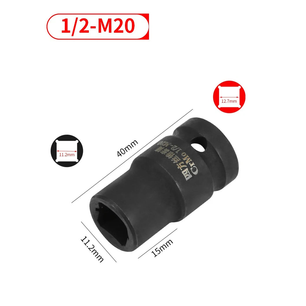 Suqare Screw Tap Socket 1/2Inch Driver Square Driver Electric Wrench Socket Square Driver Head M6-M24 Socket Oasis Select M20