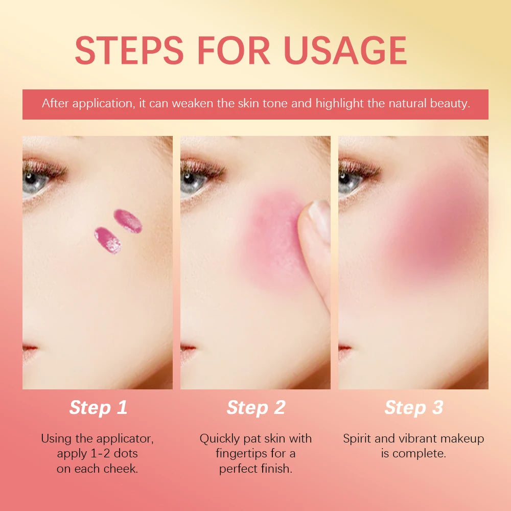 7.5ml Matte Liquid Blush Velvet Blusher Orange Peach Face Pigment Lasting Beauty Natural Cheek Tint Cream Waterproof Blush Oasis Select