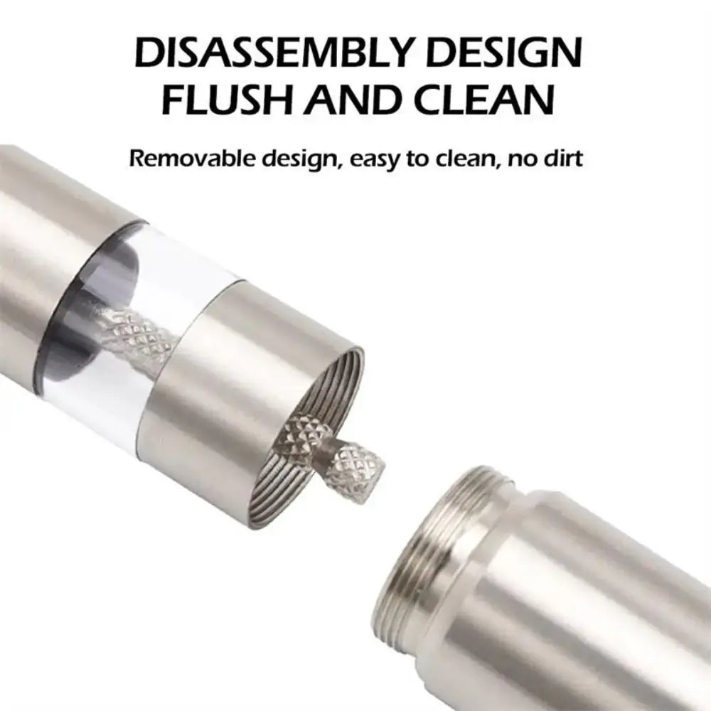 Stainless Steel Push Button Salt & Pepper Grinder | Portable