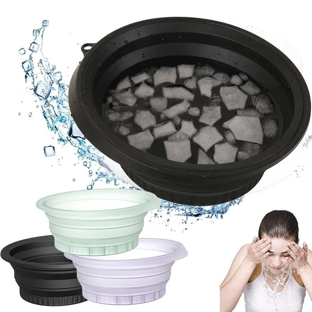 Foldable Silicone Face Ice Bath Bowl – Portable Skin Tool