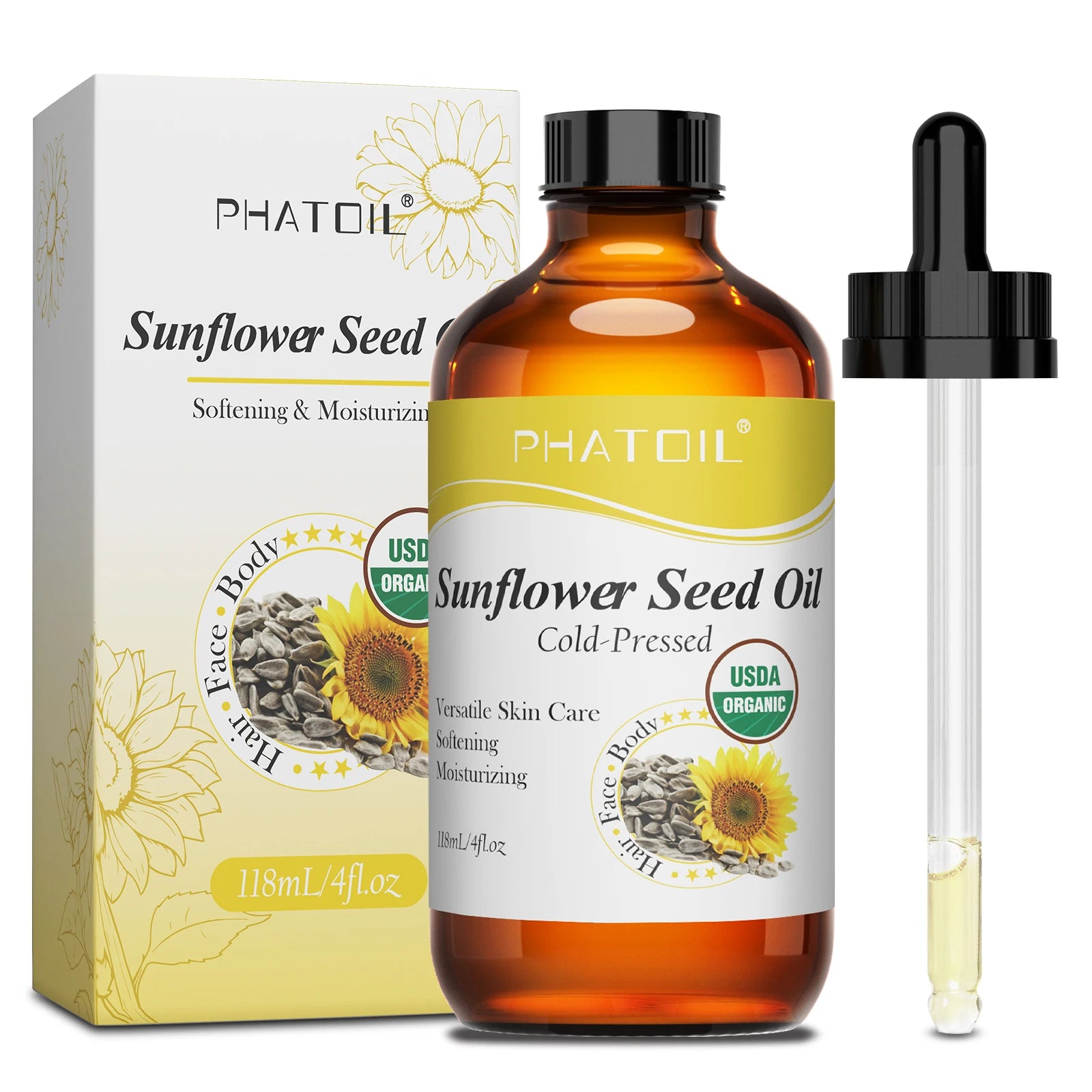 PHATOIL 118ml Organic Carrier Oil – Castor, Jojoba, Argan, Rosehip