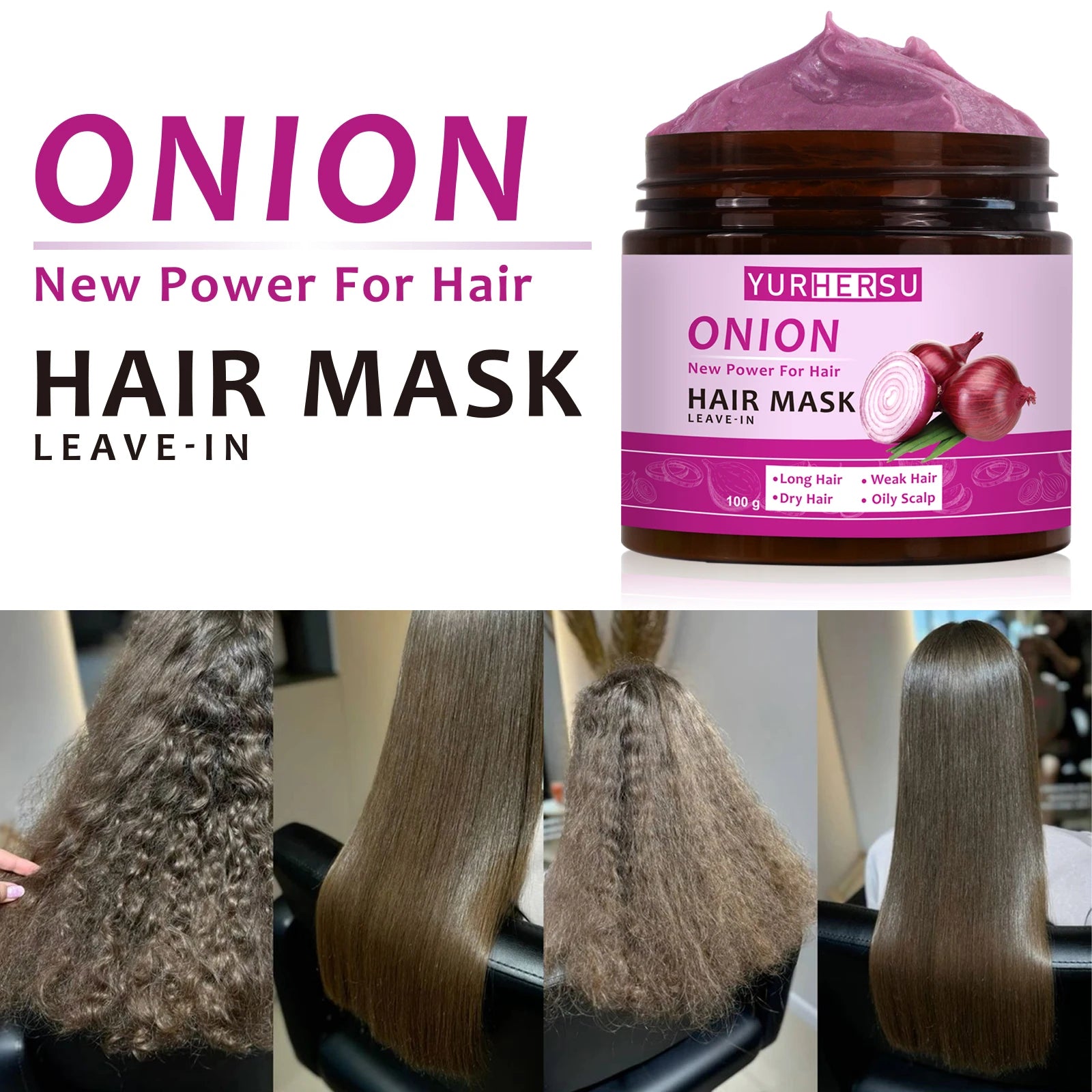 YURHERSU Onion Essence No-Rinse Hair Mask – 100g | All Hair No-Rinse Hair Mask Oasis Select