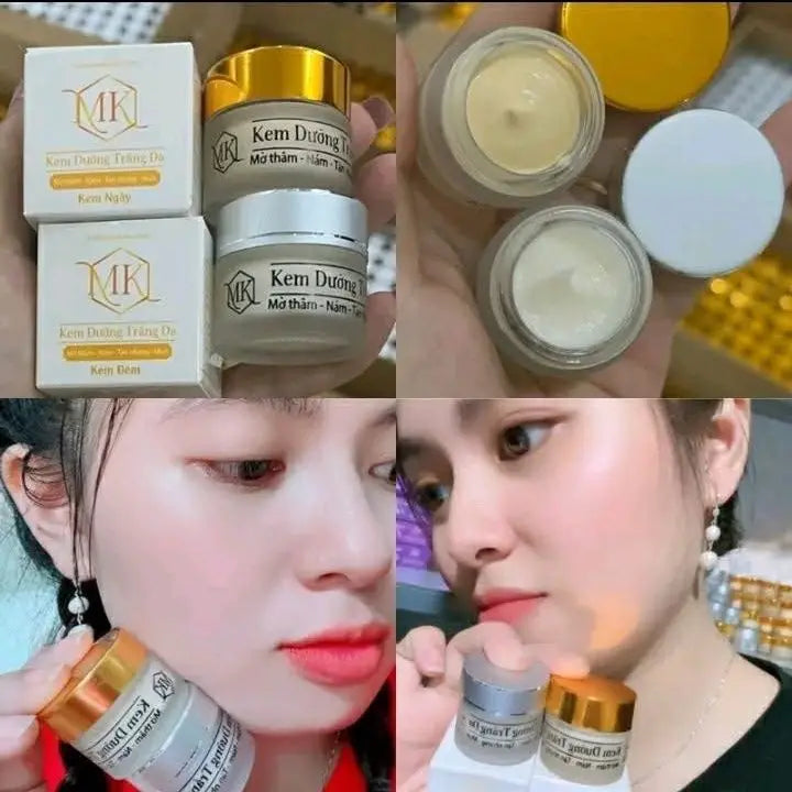 2Bottle Set Kem ngày đêm MK Brightening Lightening Cream Dưỡng Trắng Da, Căng Bóng, Mịn Màng Sau Khi Sử Dụng, Kem Ngay Va Dem Oasis Select