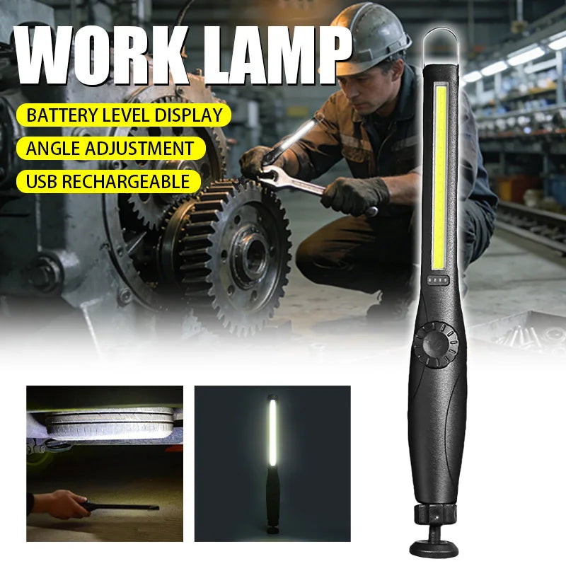 1-10PCS COB LED Flashlight Magnetic Work Light USB Rechargeable Torch Portable Lantern Inspection Light Camping Car Repair Lamp Oasis Select