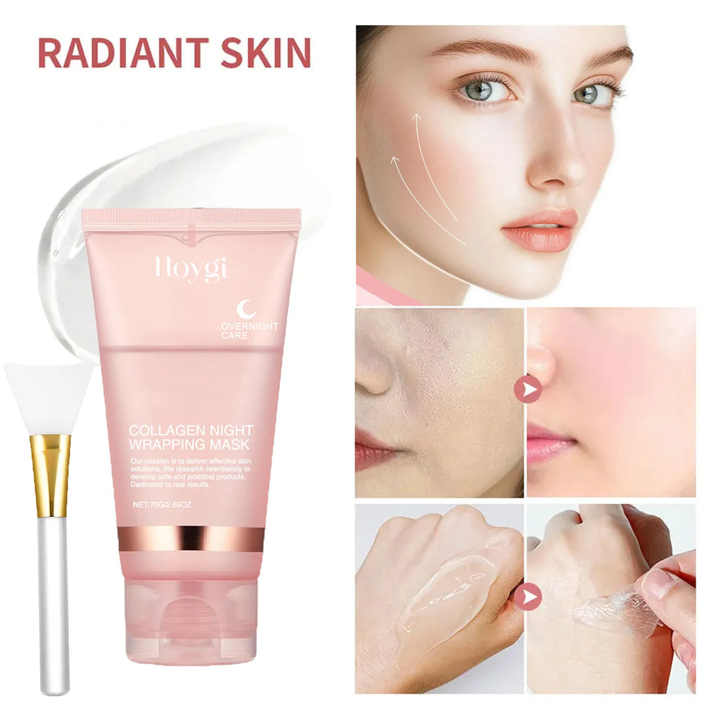 Deep Collagen Mask Peel Off Mask Anti Wrinkle Lifting Face Skin Care Masks Bio Pack Night Wrapping Woman Overnight Skin Hydrates Oasis Select