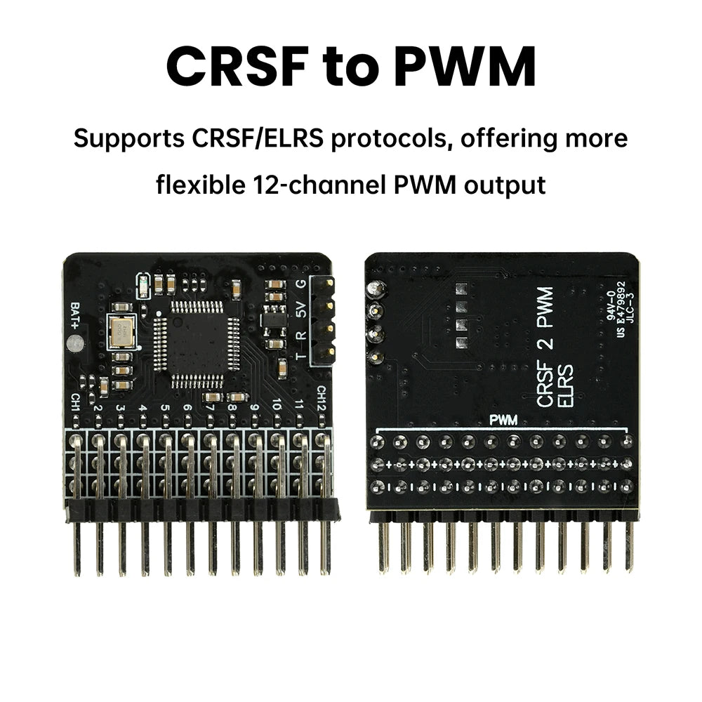 CRSF ELRS 12 Channel PWM Adapter Board with 12 PWM Outputs BEC 5V Power Supply for RC Models Oasis Select