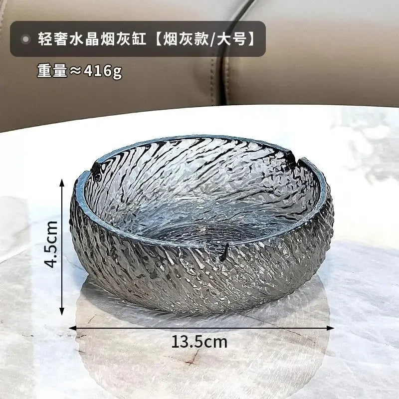 Glass ashtray Creative crystal home living room office Light luxury commercial hotel ashtray Oasis Select Soot large