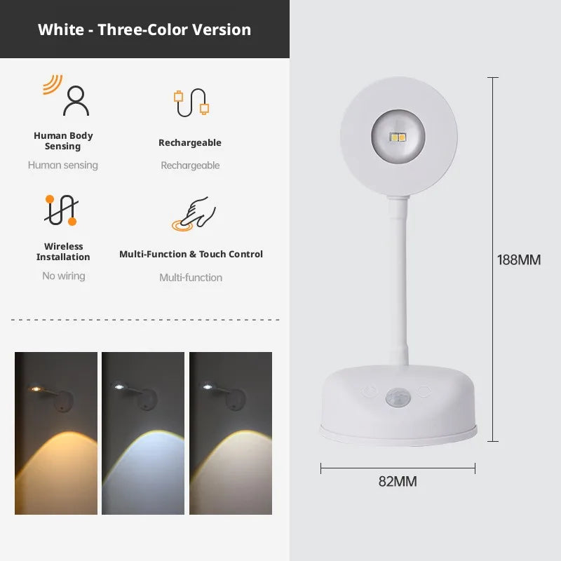Rechargeable LED Wall Spotlight – Motion Sensor & Remote Control