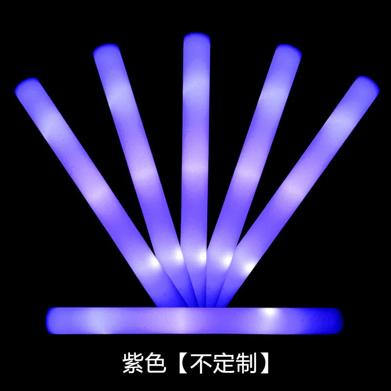 Silver Sponge Glow in The Dark Flash Stick - Colorful & Customizable Party Decoration Glow Stick Oasis Select purple 10PCS (4x48cm)