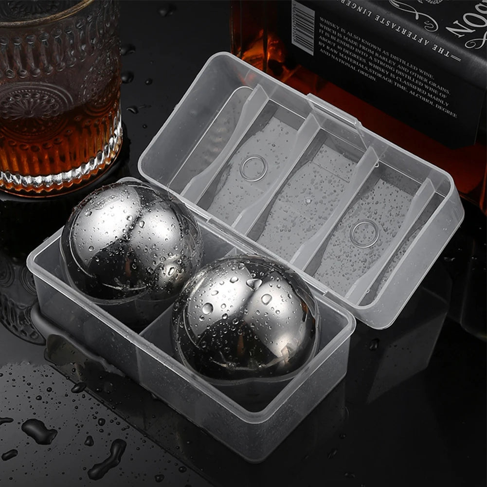 38mm Stainless Steel Reusable Ice Balls – No-Dilution Drink Chillers Reusable Ice Balls Oasis Select