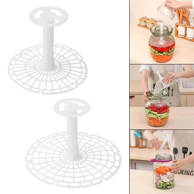 Pickle Jar Press Plate Vertical Weight Holder Anti Float Vegetable Fixing Rack For Fermentation Kimchi Sauerkraut Home Oasis Select