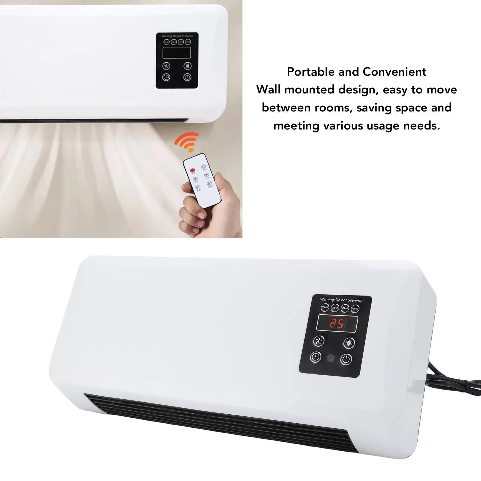 Wall Mounted 1500W Heater Cooler – Bathroom & Home