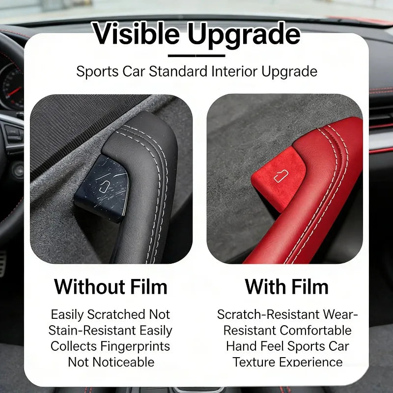 Luxury Interior Upgrade For Model 3 Y Highland Juniper 2025 Suede Door Switch Button Trim Stickers Patch Cover Car Accessories Oasis Select