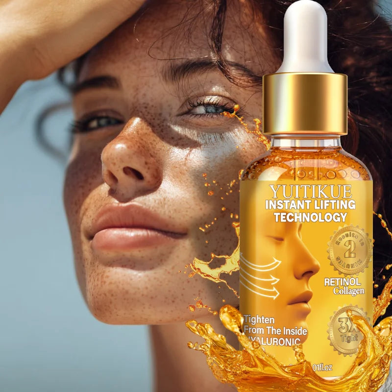 YUITIKUE Liquid Gold Face Oil Retinol Collagen Hyaluronic Acid Instant Lifting 2 Min Fast Absorb Hydrate Firm Skin Oasis Select