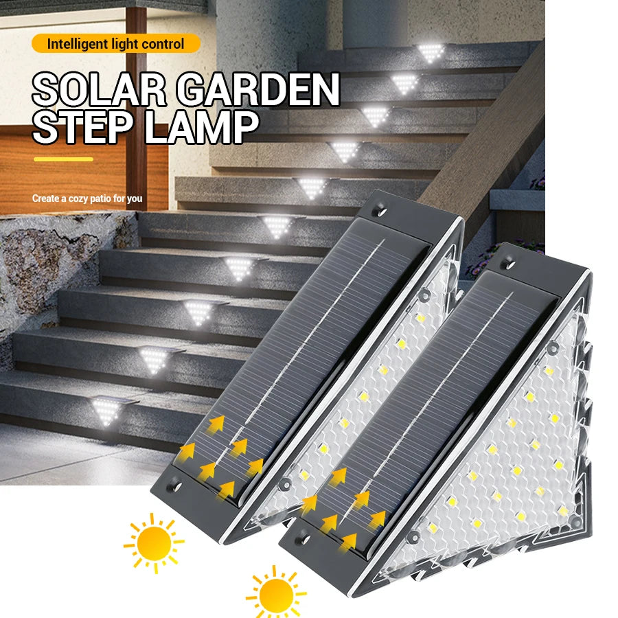 2PCS LED Outdoor Step Lights Courtyard Lenses High Brightness Atmosphere Decoration Step Lights Waterproof and Anti-theft Solar Oasis Select