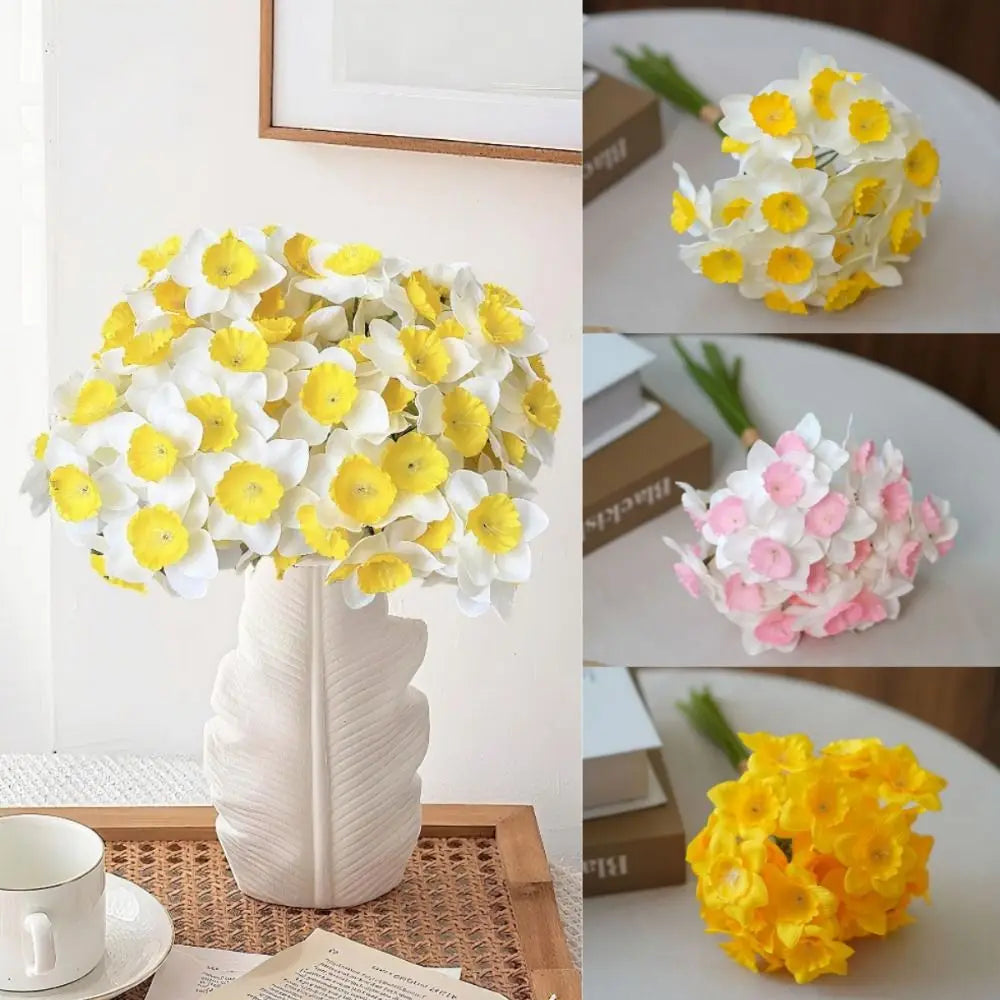 6-Pack Artificial Daffodil Bouquet | Silk Narcissus Flowers