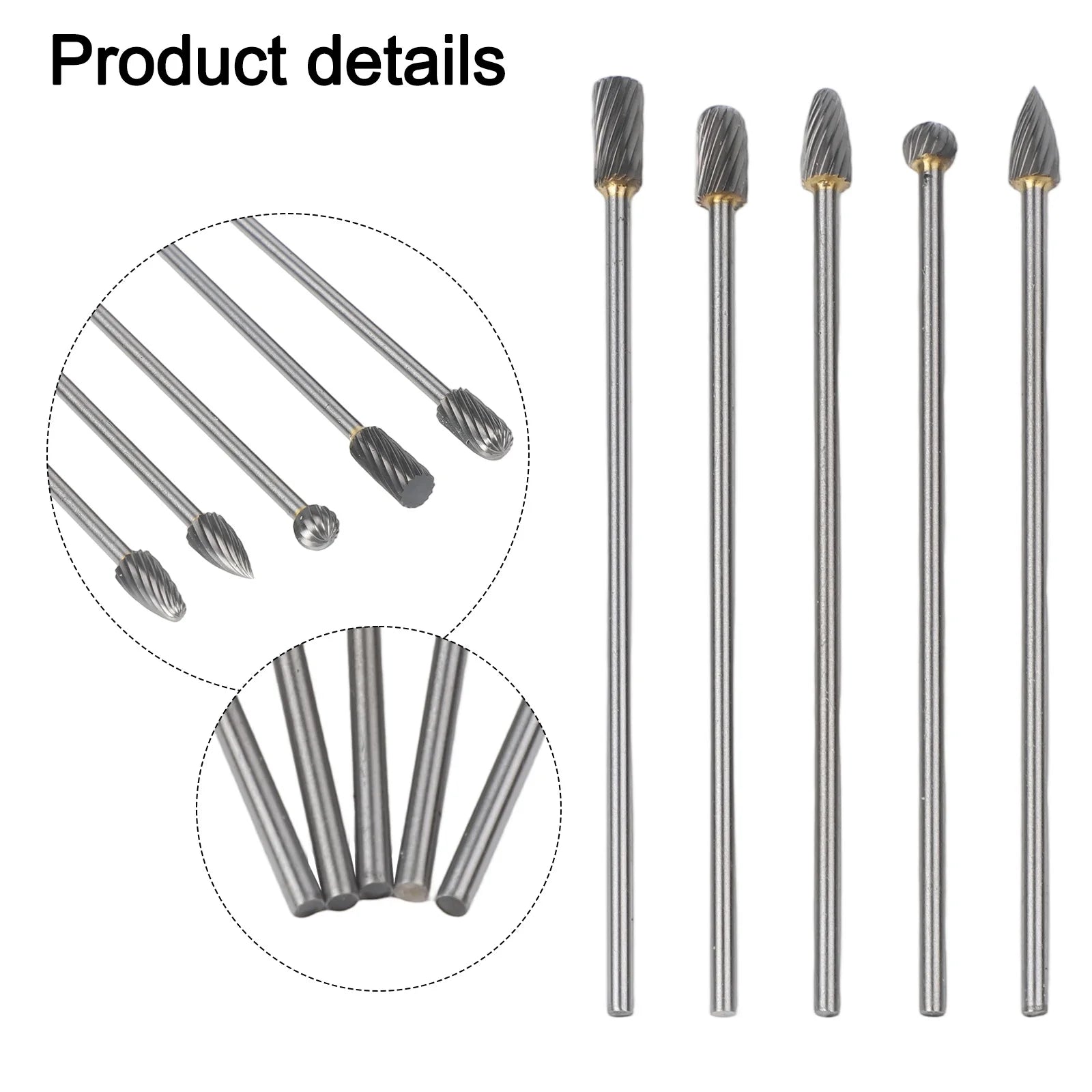 5pcs Rotary Rasp File Carving Grinder Abrasive Tools 3x6x100mm Long Single Cut For Solid Carbide Rotary Burrs Set Rotary Tools Oasis Select