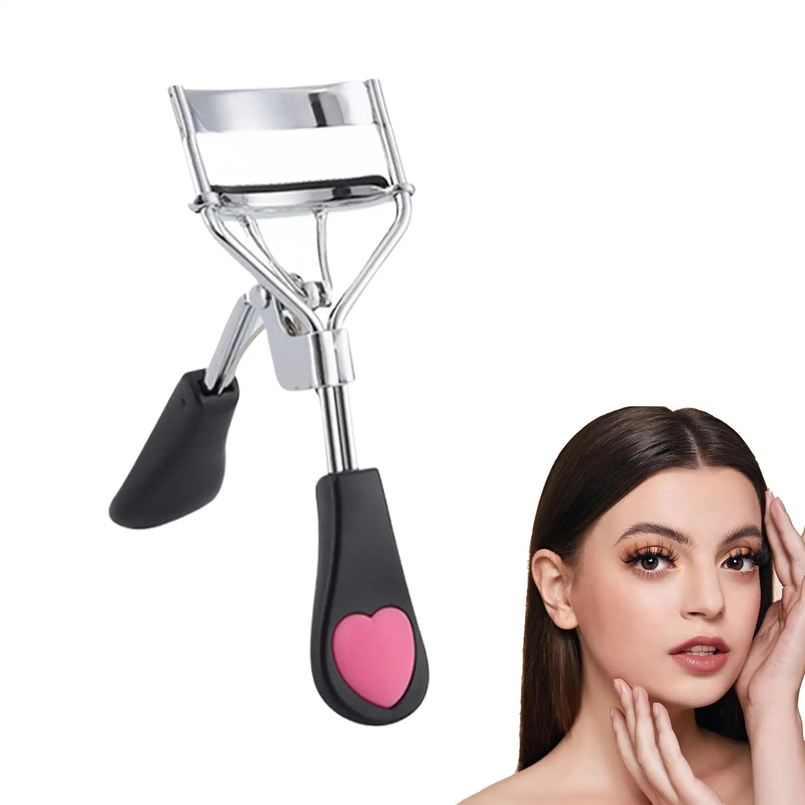 1PCS heart shape Handle Eyelash Curler Tool, Eyelash Curlers With Rubber Strip Replacement Pads, Eyelash Tools. Oasis Select