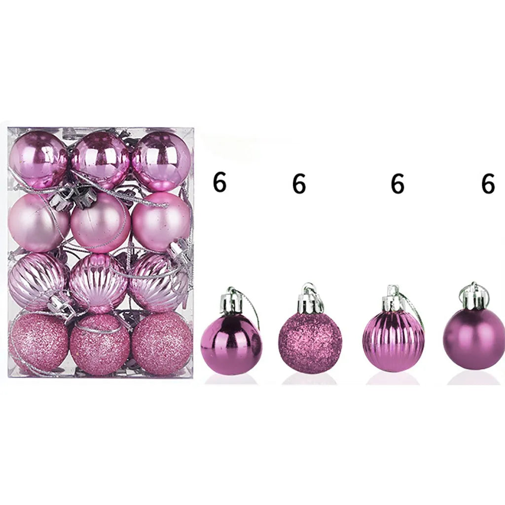 30mm Christmas Xmas Tree Ball Bauble Hanging Home Party Ornament Decor 24pc Tree Decoration Balls Xmas Party Hanging Pendant Oasis Select G 3cm
