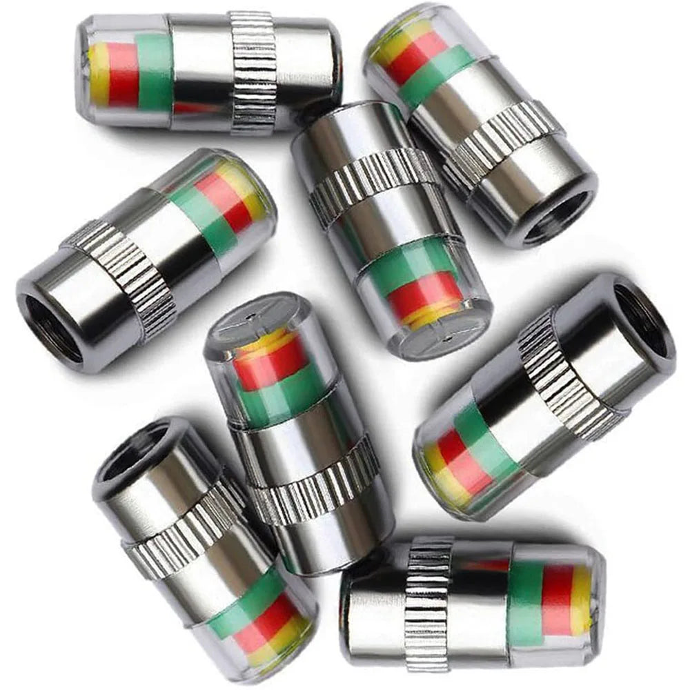 4Pcs 2.2Bar 32-to-35 PSI Car Tire Pressure Monitor Valve Stem Caps 2.4Bar 36PSI Sensor Indicator Easy to Read 3 Color Eye Alert Oasis Select