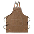 Kitchen Thicken Canvas Apron For Woman Men Waterproof Stain-Resistant With Pockets Cooking Apron Woodworking Painting Work Apron Oasis Select Brown