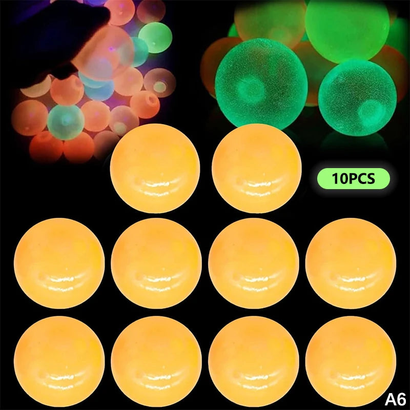 5/10Pcs Glow-in-the-Dark Sticky Ceiling Balls Fidget Toys Stress Relief Sensory Wall & Ceiling Decor Glows Balls Oasis Select A6