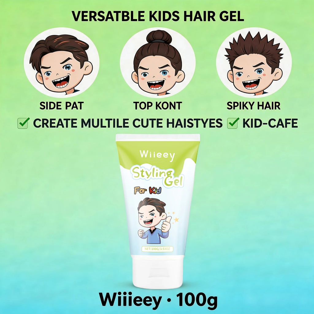 Styling Gel for Children Natural Hold No Flaking Easy Wash,Non-toxic Lightweight Non Sticky Boys Girls Daily Party Hairstyles Oasis Select