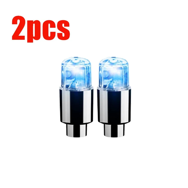 Tire Valve Cap Lights Tire Light for Car Air Valve Caps with Lights for Motorcycles Bicycles Electric Vehicles Lamps Oasis Select 2pcs-blue light