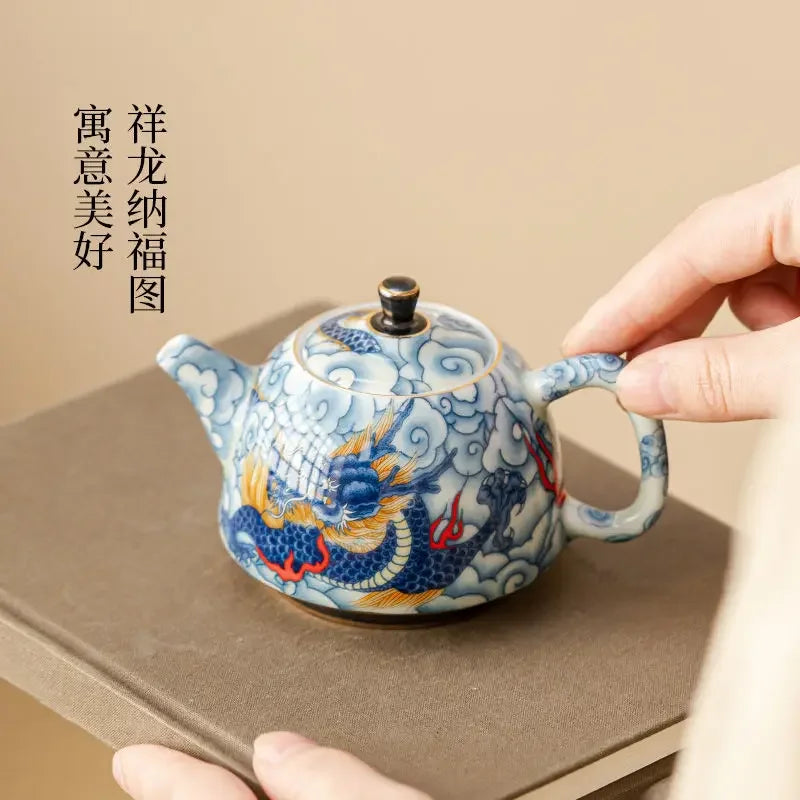 Chinese Underglaze Color Ceramic Teapot Tea Gift Customized Tea Infuser Tea Pot Oasis Select