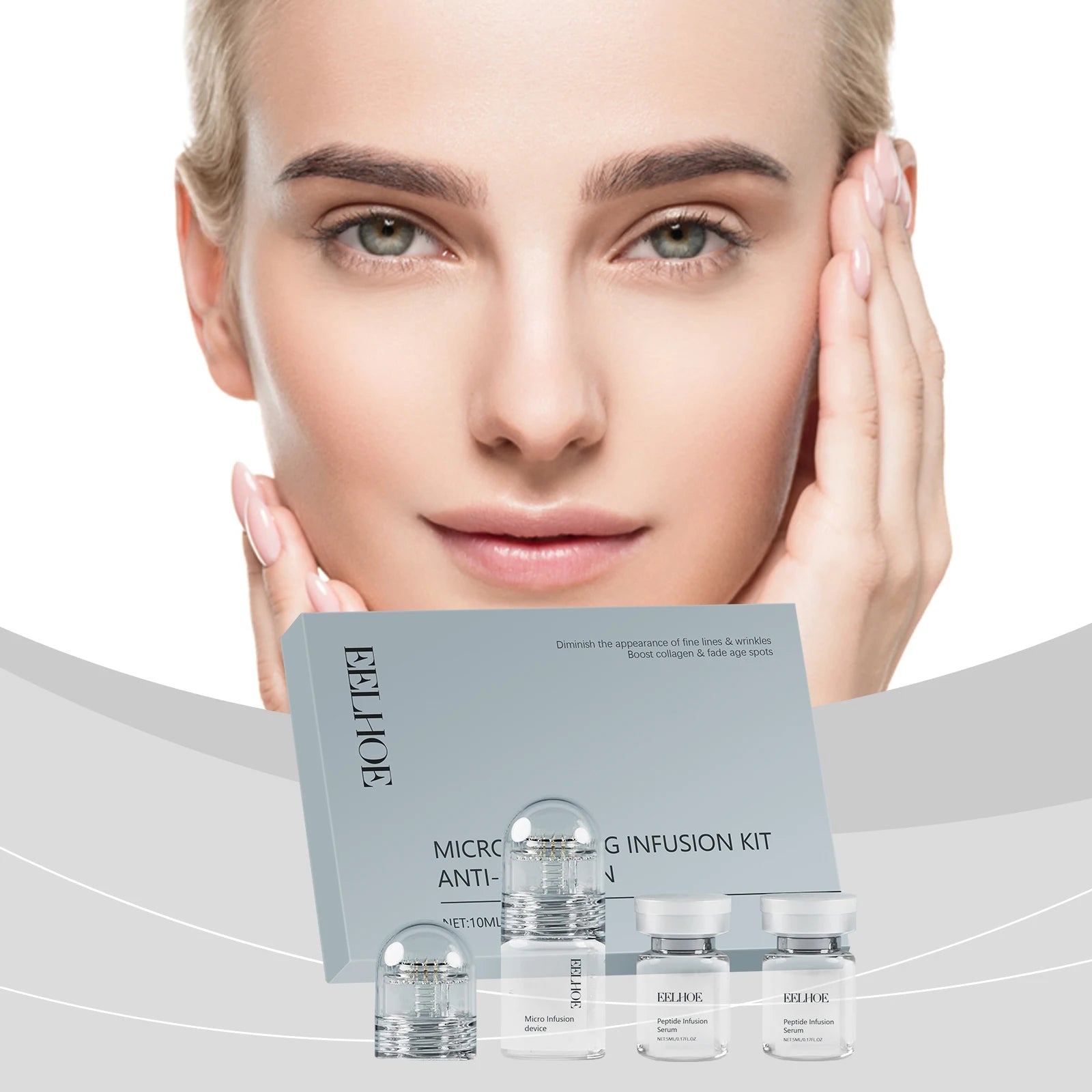 Hyaluronic Acid Facial Roller Set – Daily Hydration & Cleansing