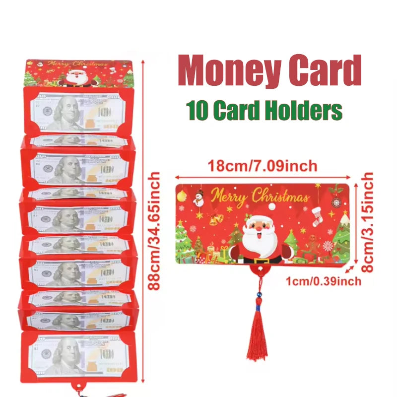 Christmas Money Holder Wallet Red Envelope Christmas Gift Envelope Greeting Card Creative Birthday Folding Cash Holder For Kids Oasis Select