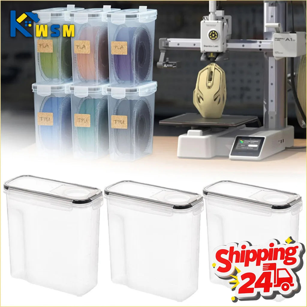 1-4pcs 3D Printer Filament Dry Box Sealed Dustproof Moisture Proof Storage Container for Universal Spool Holder Oasis Select