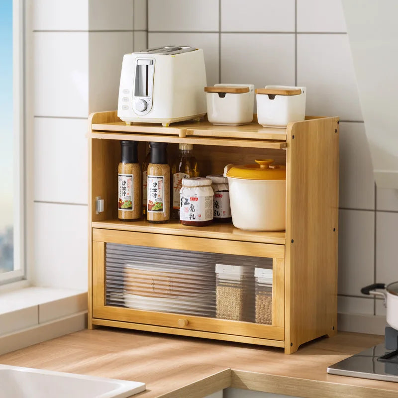 Kitchen Shelves Seasoning Dishes Storage Multi-layer Countertops Lockers Cupboards Household Cutlery Chopsticks Storage Boxes Oasis Select