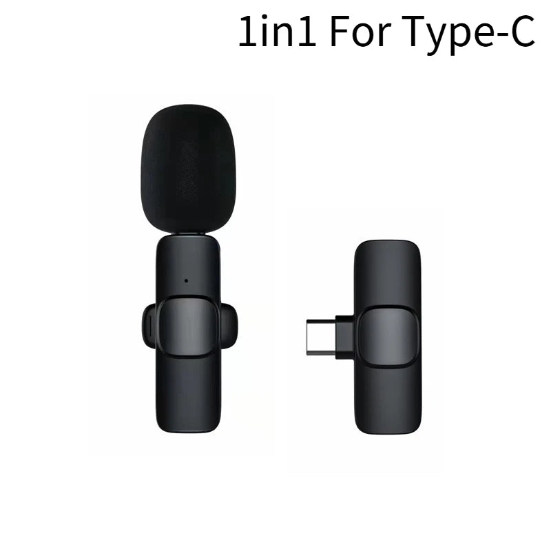 Wireless Lavalier Microphone Audio Video Recording Mini Mic for Type-C Smartphones Vlogging Facebook Videos Audio Recording Oasis Select 1-in-1 Type C