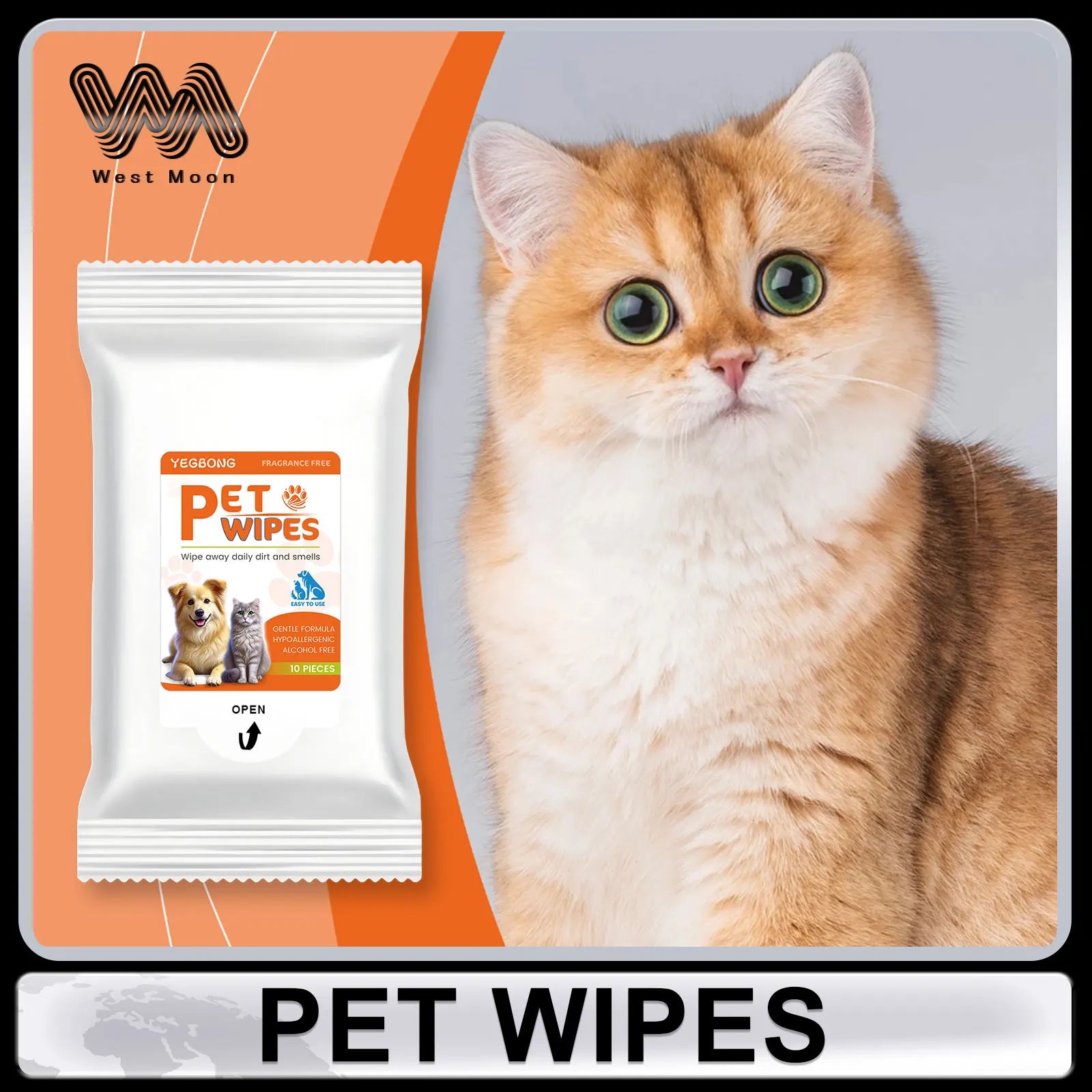 Pet Wipes Remove Dirt Stain from Pets Eliminating Odors Cleaning Hair Keep Fresh Moisturizing Soothing Portable Pet Wipes 10PCS Oasis Select Default Title