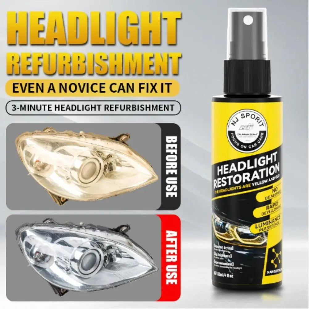 Headlight Repair Spray for Car Refurbishment Anti-Oxidation Coating Car Lamp Polishing Agent Scratch Restoration Dirt Clean Oasis Select