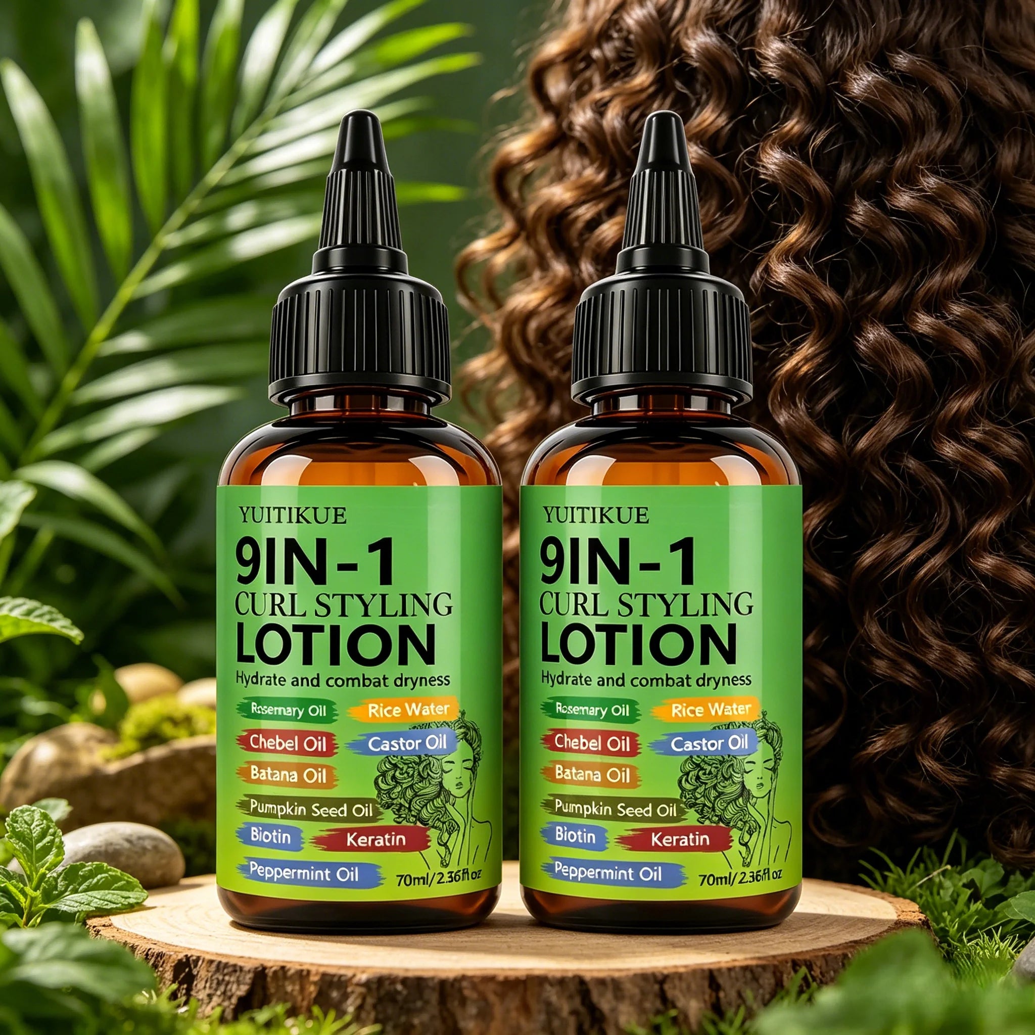 YUITIKUE 9-in-1 Curl Styling Lotion – Anti-Frizz & Defines