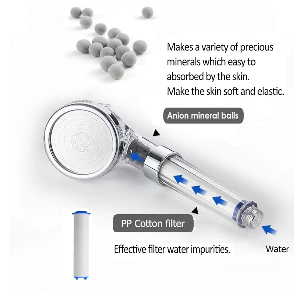 3 Mode Water Purifier Filter Shower Head High Pressure Showers Bathroom Set High Pressure Multifunctional Purification Device Oasis Select
