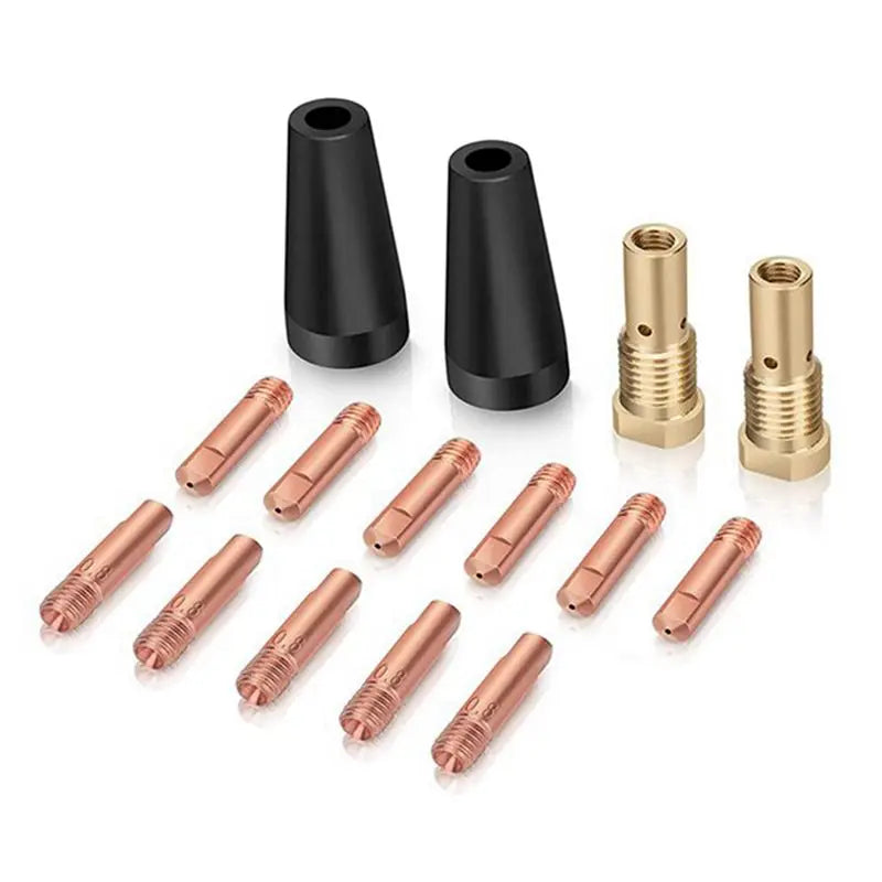 LIKE WISH 15Pcs MIG Welding Kit Flux Core Gasless Nozzle 0.8Mm Brass Welding Tips Replacement MIG Welder Replacement Oasis Select Photo Color 0.8mm