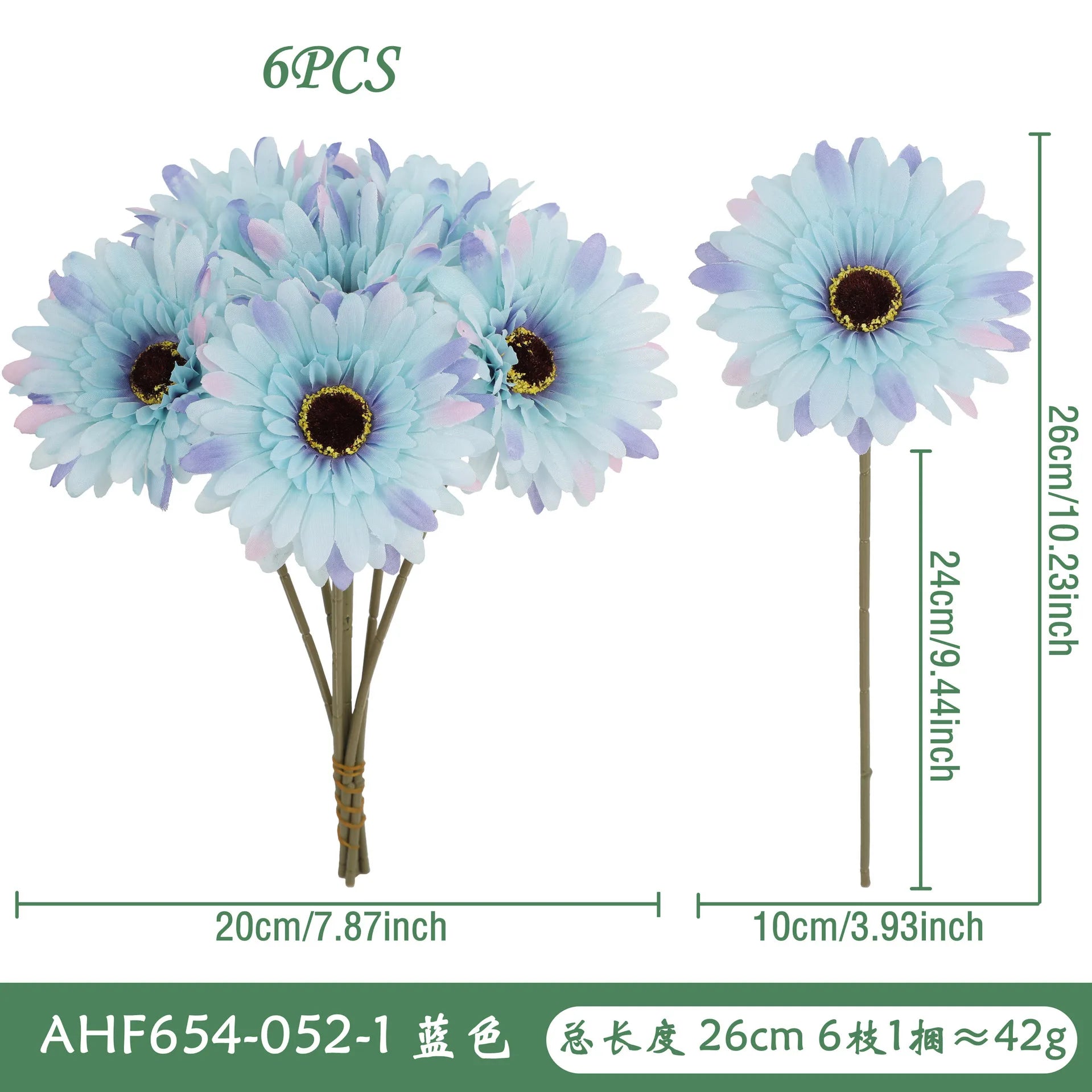 6Pcs Artificial Silk Gerbera Flowers Wedding Bouquet Home Table Hotel Pastoral Decor Floral Arrangement Ornament Oasis Select C