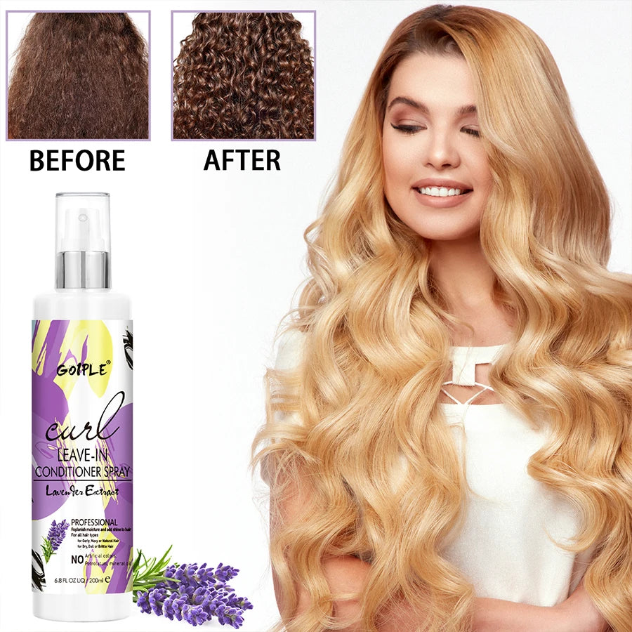 200ml Curl Leave-In Conditioner for 2A-4C Hair Shiny and Moisturizing Spray Wave Curly Anti-Frizz Hair Care Products for Women Oasis Select
