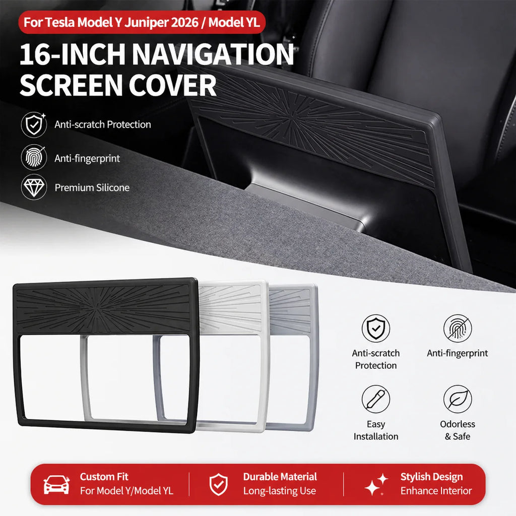 16" Silicone Screen Protector Frame for Tesla Model Y 2026 Screen Edge Protector Oasis Select